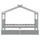 preview thumbnail 64 of 72, Creativity House Bed Twin Size Frame with 2 Wood Drawers for Boys Girls, Wood Platform Bed with Roof No Box Spring Needed