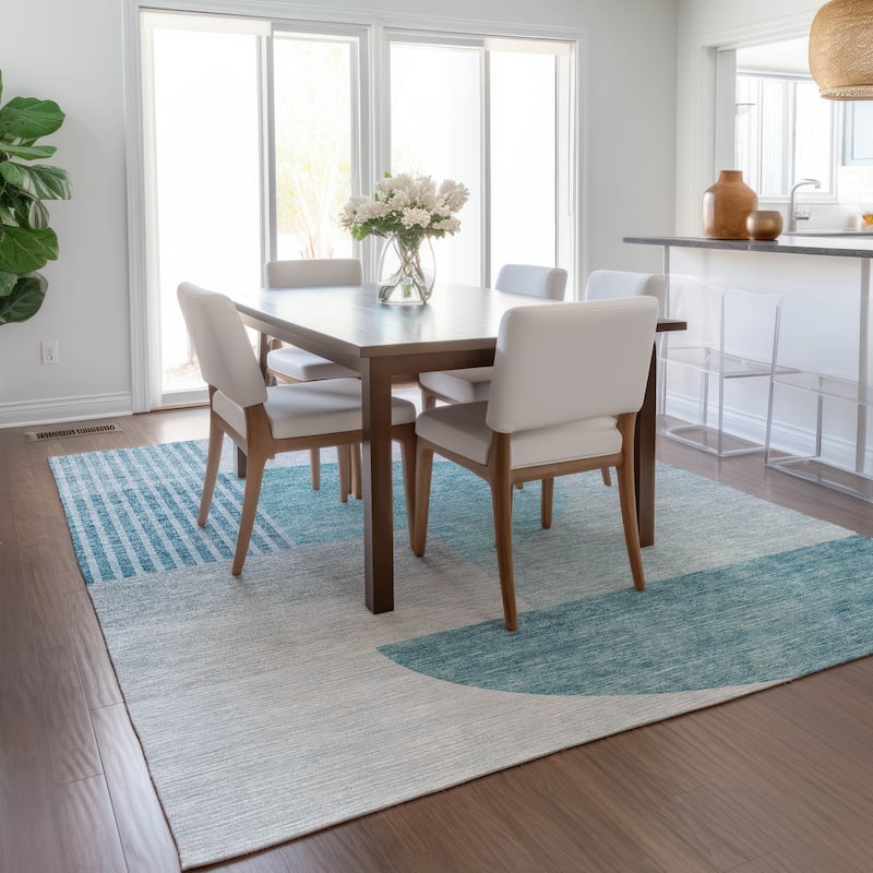Machine Washable Indoor/ Outdoor Chantille Contemporary Modern Rug