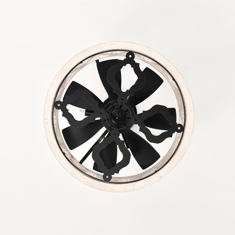 16 Inch Imitation Wood Grain Fandelier