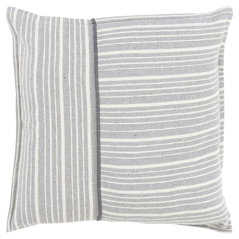 Rizzy Home Woven Stripe Texture Throw Pillow Cover… - Grey/Ivory