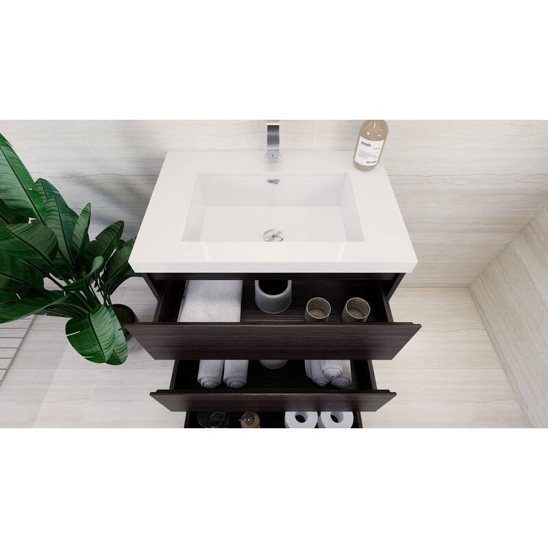 Aron 30'' Freestanding Vanity with Reinforced Acrylic Sink