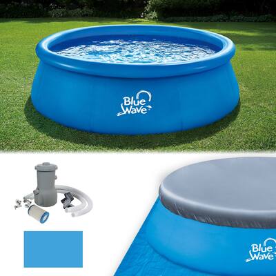 Blue Wave 13ft Round 33in Deep Speed Set Family Pool with Cover