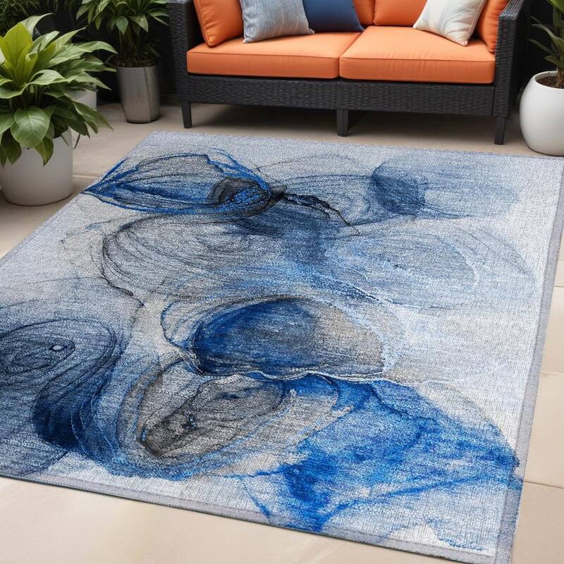 Bax Contemporary Abstract Weather Resistant Classic Meets Modern Outdoor Rug - 5' X 8' - Multi