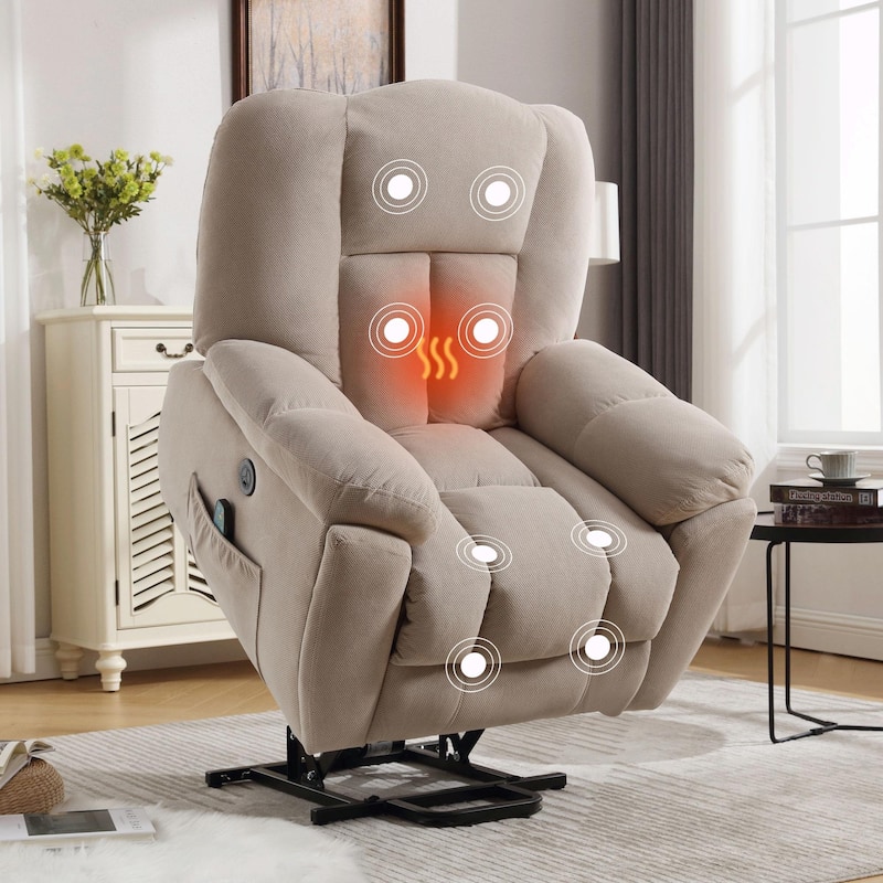 Power Lift Recliner Chair with Heat, Massage, USB Port