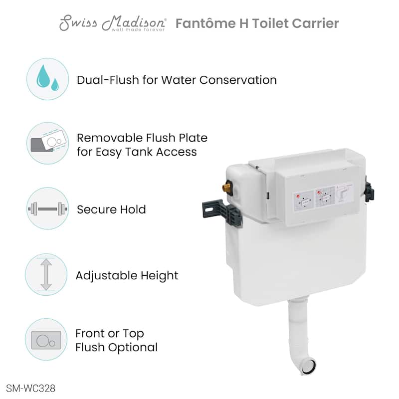 Swiss Madison SM-WC328 Fantome H 1.6 GPF Dual Flush Toilet Tank Only