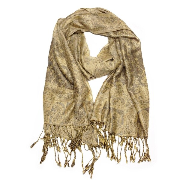 Reversible Paisley Pashmina Shawl Wrap Elegant Colors - 72" x 27"