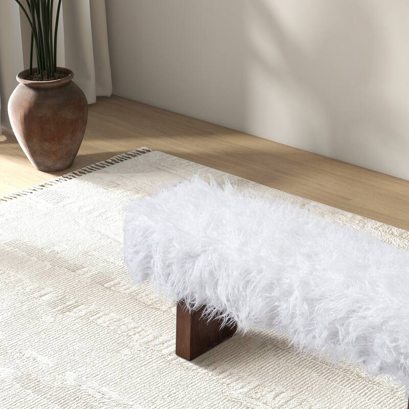 Matsu 51" Wide Luxury Modern Japandi Style Plush Bench