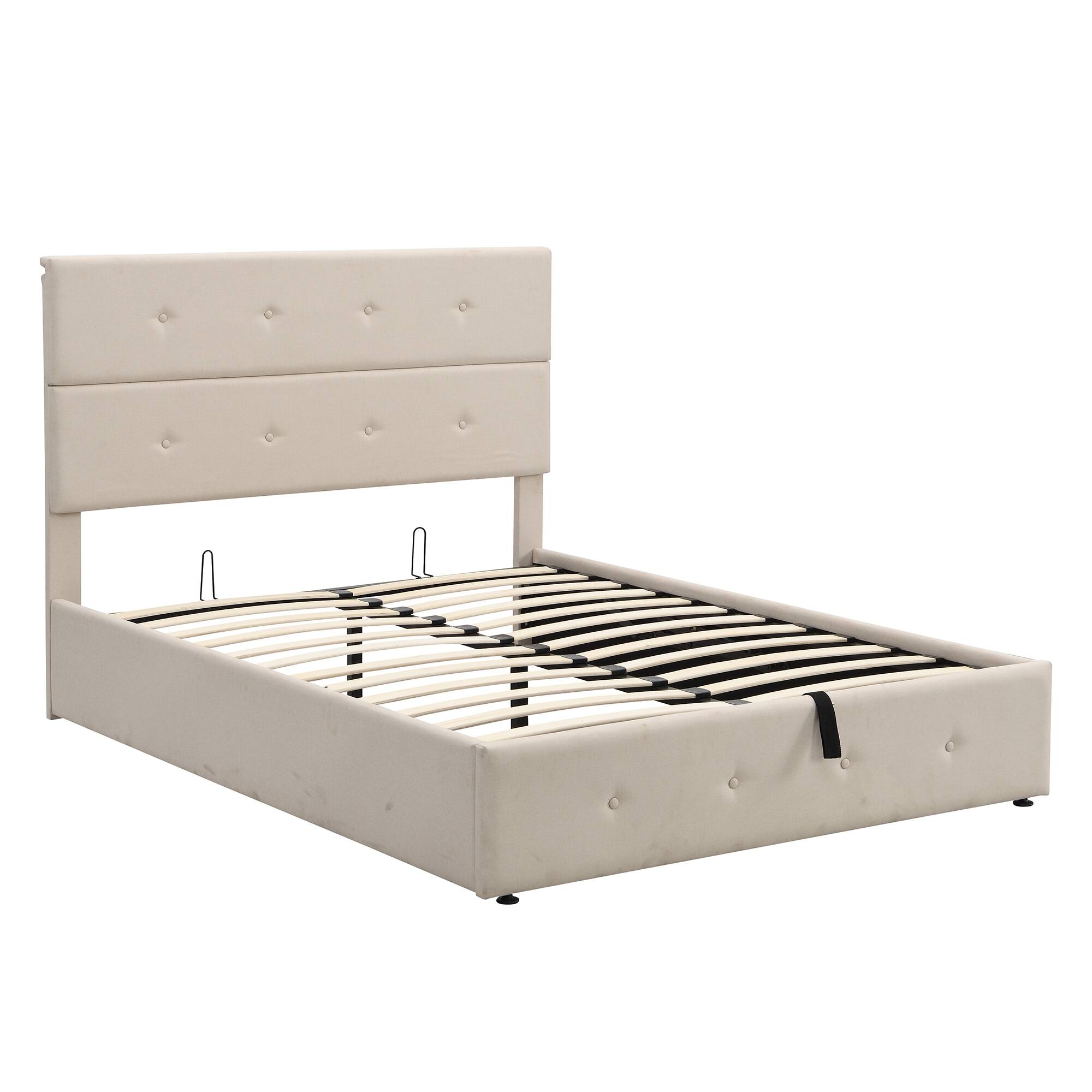 Upholstered Platform Bed with Underneath Storage,Full Size Bed Bath