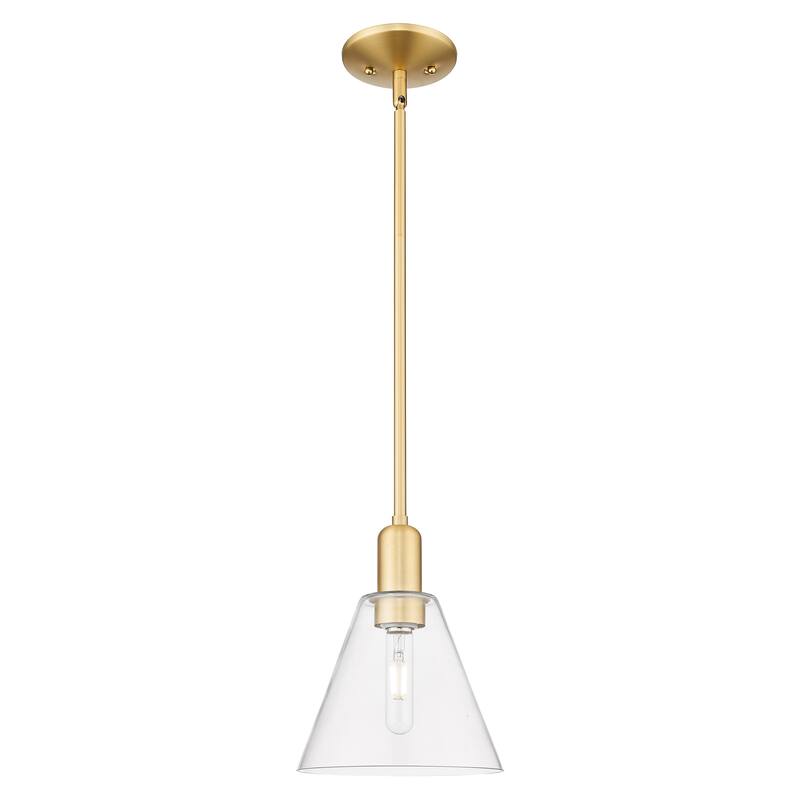 Innovations Lighting Endless Possibilities Arcadia - Berkshire Glass - 1 Light 8" Stem Hung Mini Pendant - Clear/Satin Gold