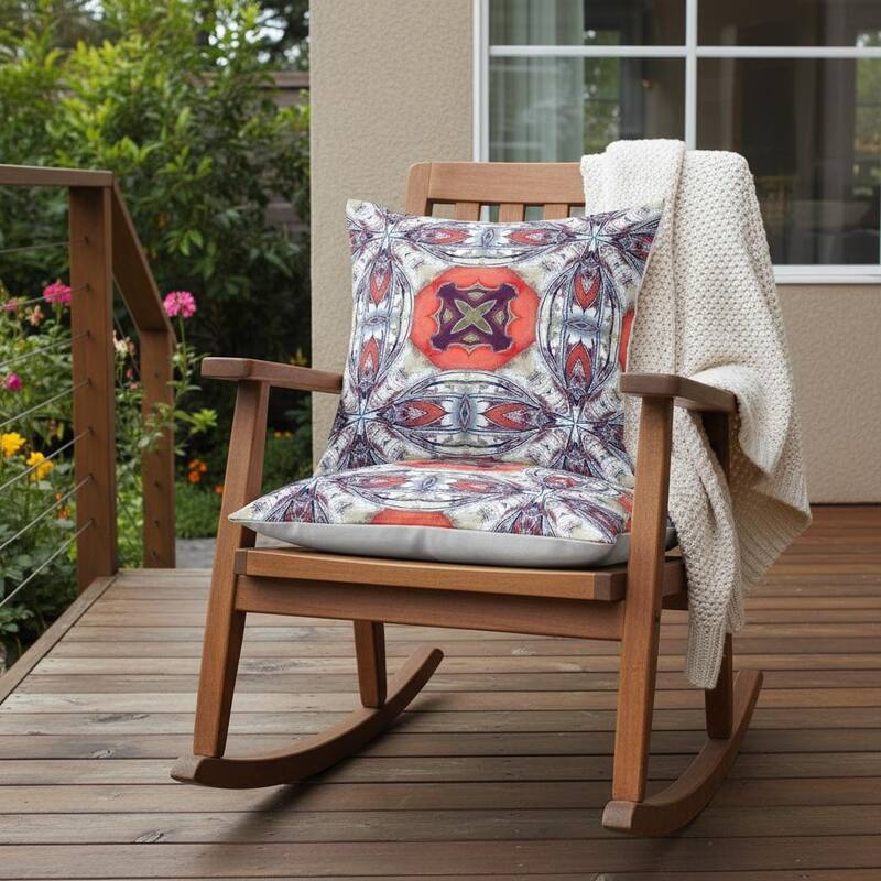 HomeRoots Set of Two 16" X 16" Blue and Gray Blown Seam Floral Indoor Outdoor Throw Pillow - 16.00' X '16.00' X '5.00 - Blue/Gray - 16.00' X '16.00' X '5.00