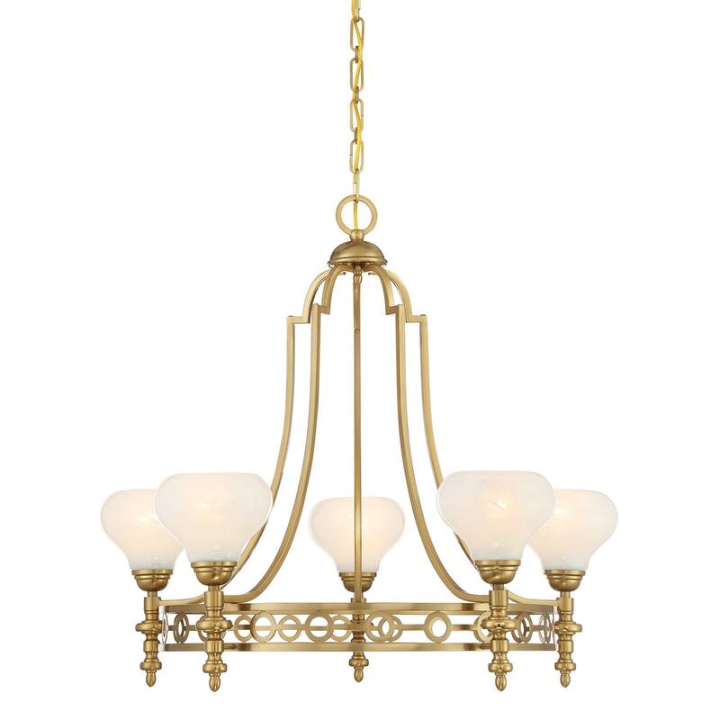 Savoy House 1-1606-5 Allston 5 Light 30" Wide LED Chandelier - Warm Brass
