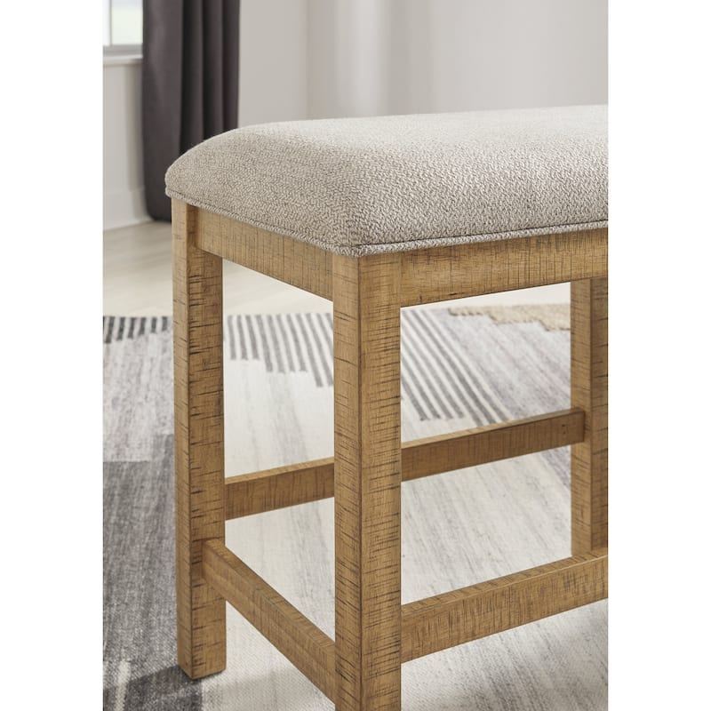 Signature Design by Ashley Havonplane Brown/Gray 72" Counter Height Dining Bench - 72.5" W x 17.5" D x 25.63" H