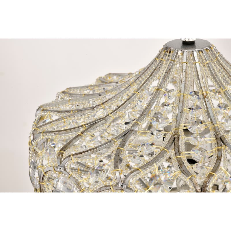 Rilo 4-light Antique Finish Carousel with Crystals Chandelier Ceiling Light