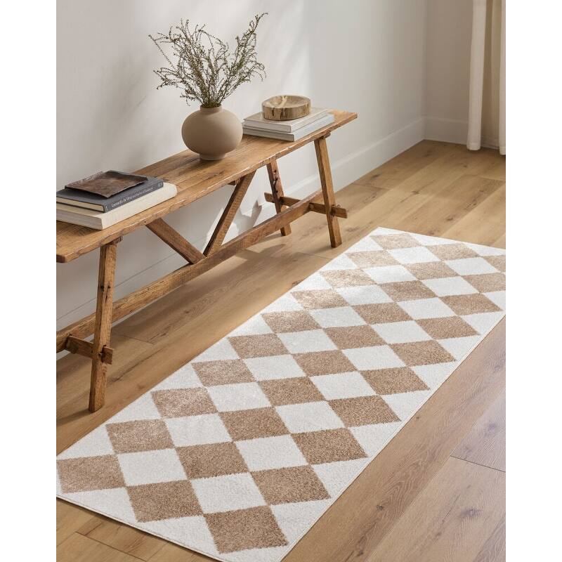 Livabliss Lillian Modern Washable Area Rug - 7'10" x 10' - Brown