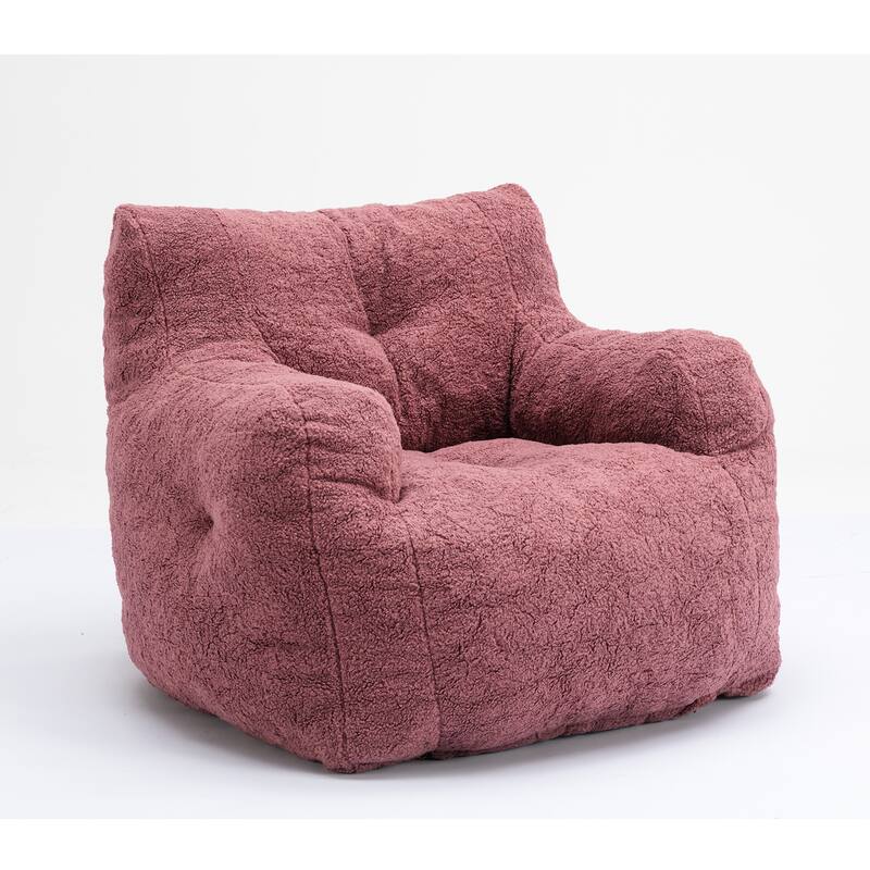 Mieres Faux Fur Fabric Bean Bag Chair, Floor Sofa For Living Room, Bedroom Lazy Sofa