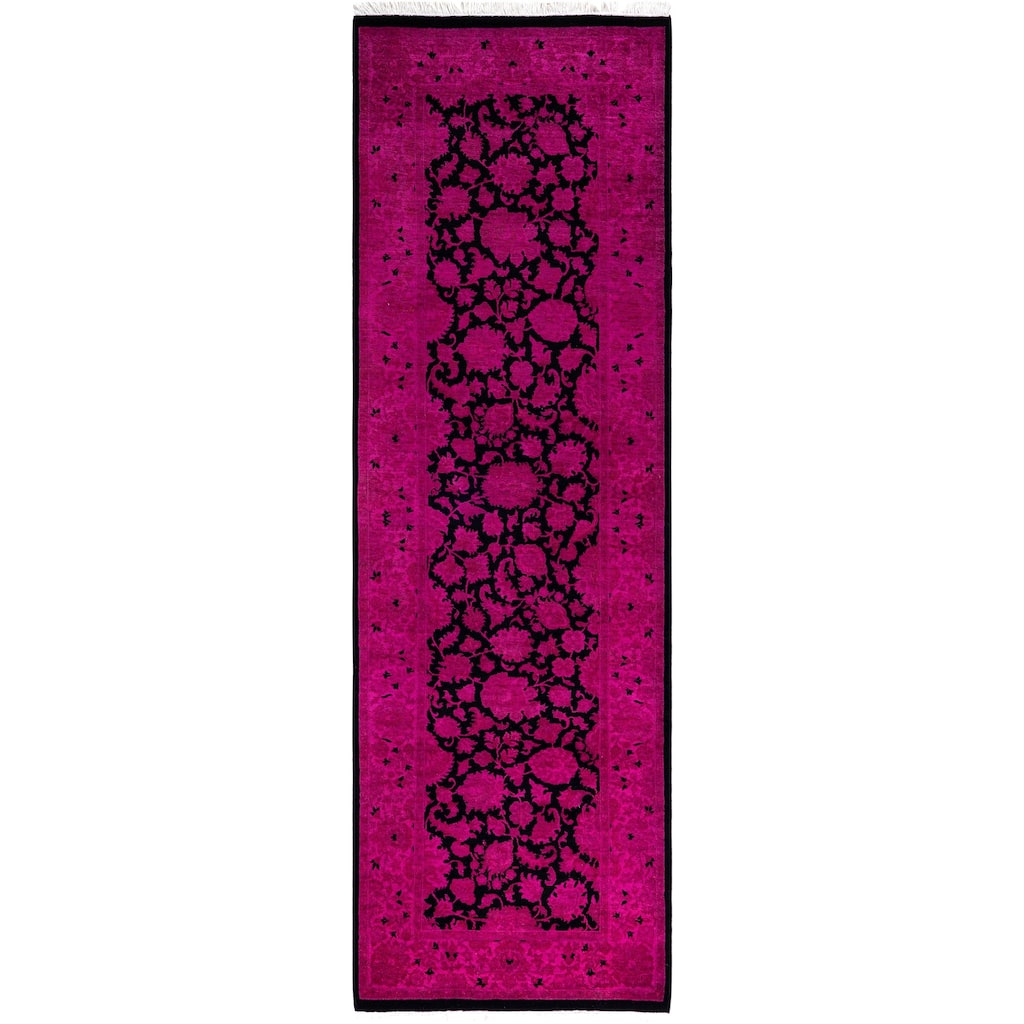 Overdyed One-of-a-Kind Hand-Knotted Area Rug - Pink - 2' 7" x 8' 2"