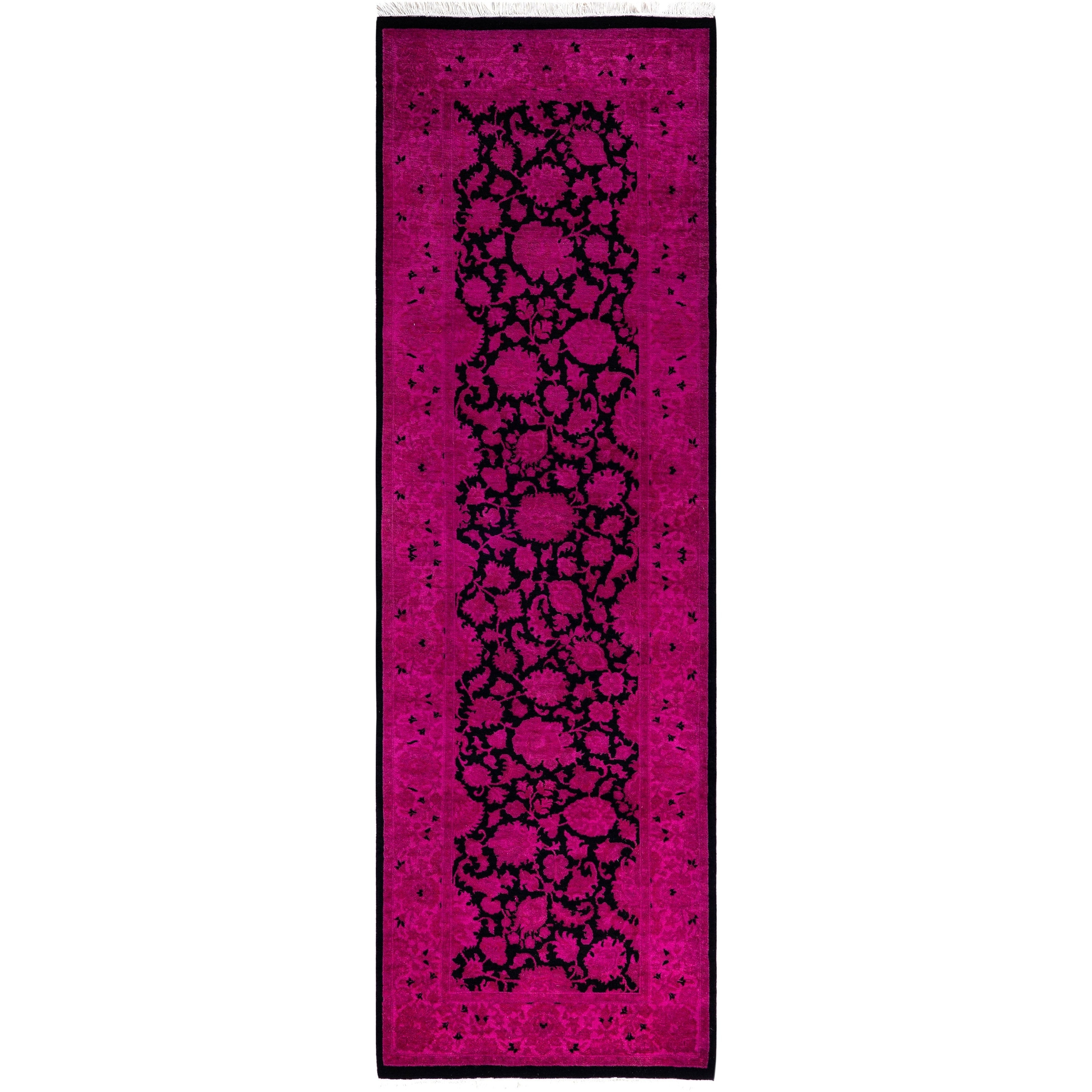 Overdyed One-of-a-Kind Hand-Knotted Area Rug - Pink - 2' 7" x 8' 2"