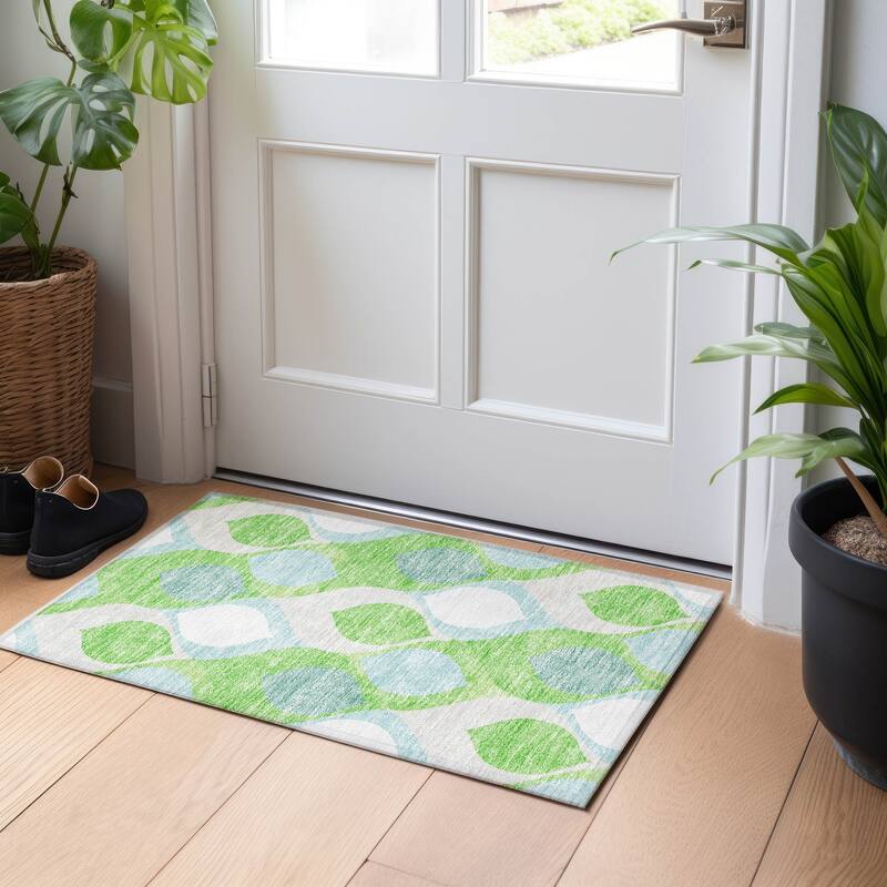 Premium Washable Super Soft Transitional Mayfield Rug - Lime - 1' 8" x 2' 6" - Rectangle