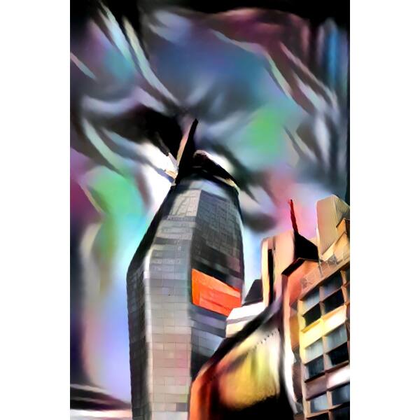 Shop Building Blue Apartment Art Print Wall Artwork Decor