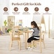 preview thumbnail 6 of 28, Gymax 5-Piece Kids Wooden Curved Back Activity Table & Chair Set w/Toy