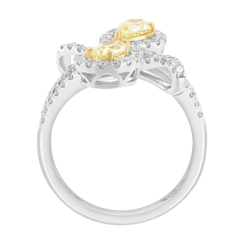 Effy Women's 14K White & Yellow Gold Diamond,Natural Yellow Diamond Ring