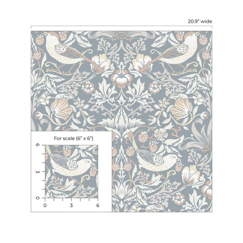 Seabrook Designs Fragaria Garden Non-Woven Unpasted Wallpaper