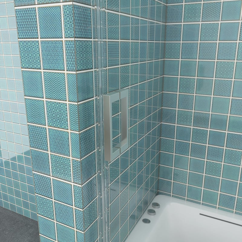 60 in. W x 58 in. H Single Sliding Tub Door with Clear Tempered Glass - 60" x 58"