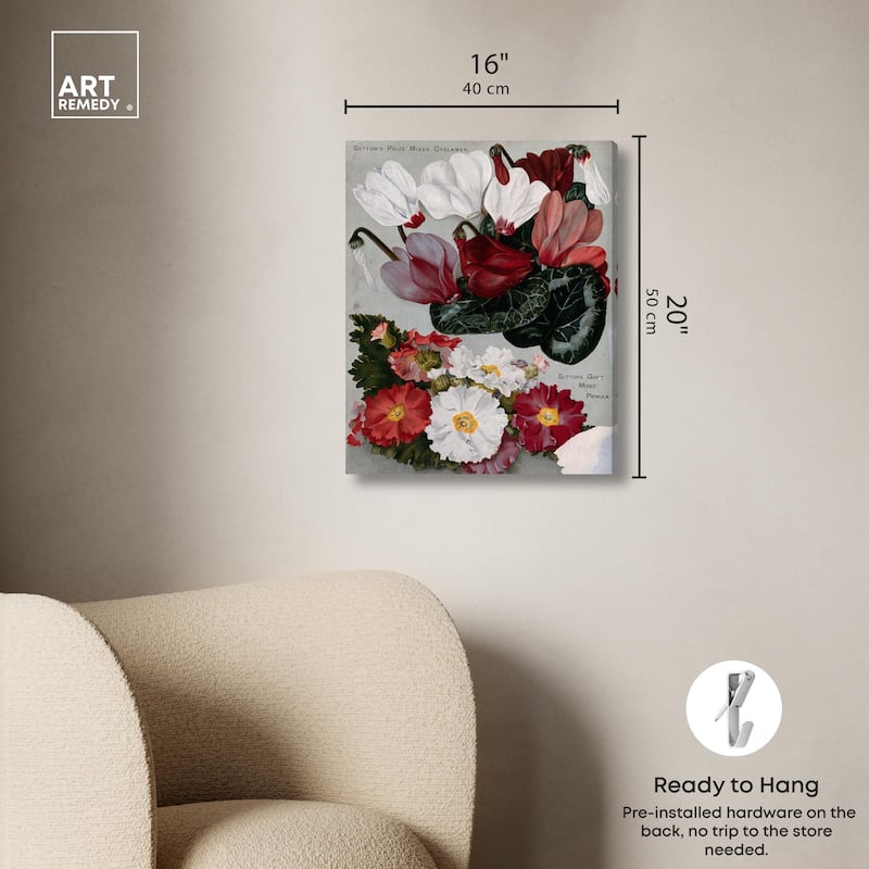 Cyclamens Canvas by Art Remedy, Gallery Wrapped