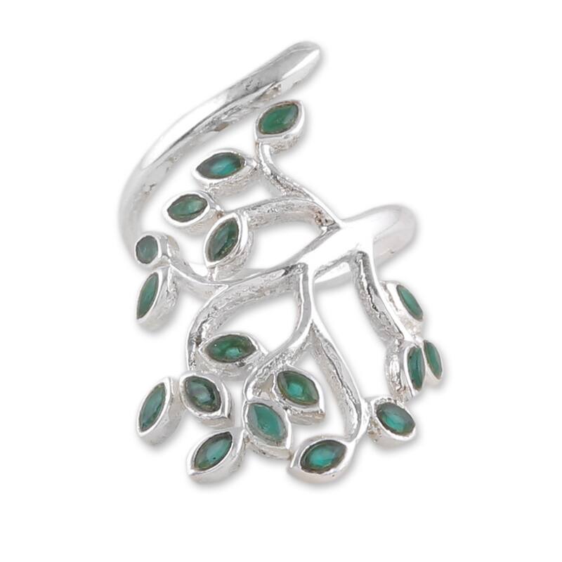 Novica Handmade Glorious Greenery Onyx Cocktail Ring - 5