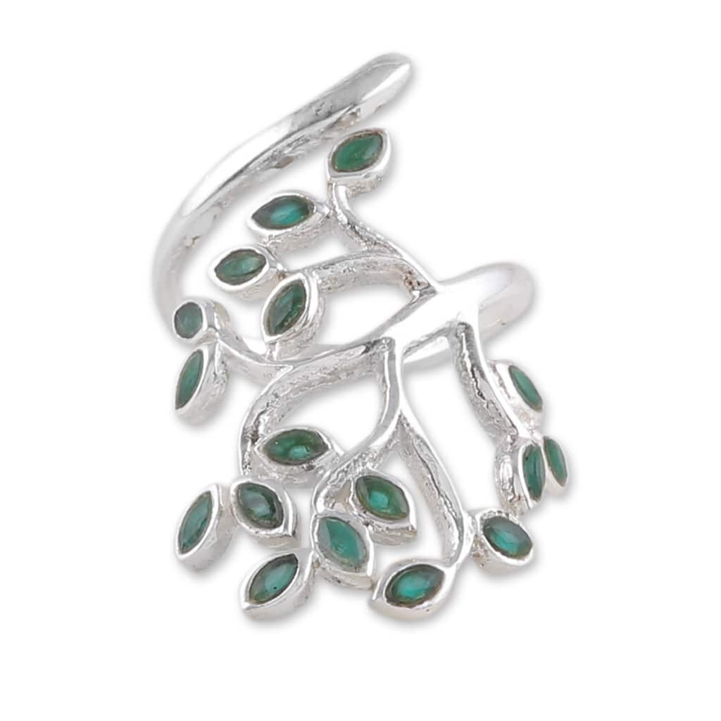 Novica Handmade Glorious Greenery Onyx Cocktail Ring