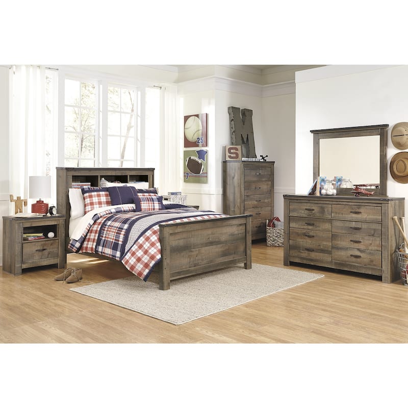 Signature Design by Ashley Trinell Brown Full Bookcase Panel Bed