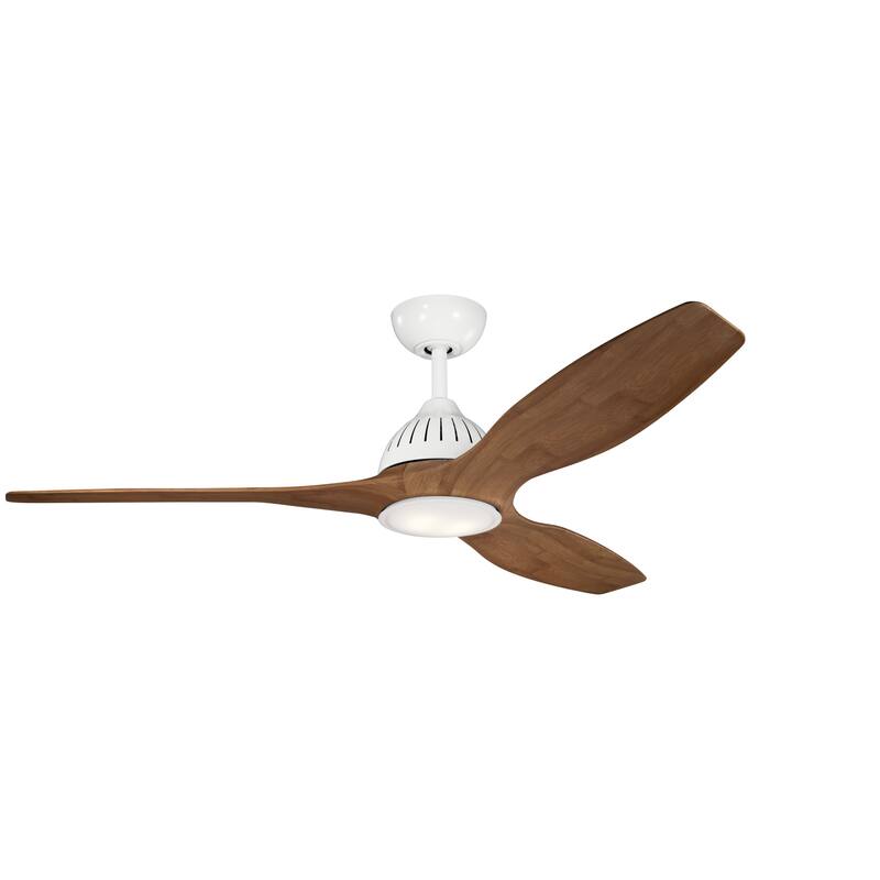 Kichler Jace 60" 3 Blade Indoor Ceiling Fan with Blades, LED Light Kit - White / Bamboo