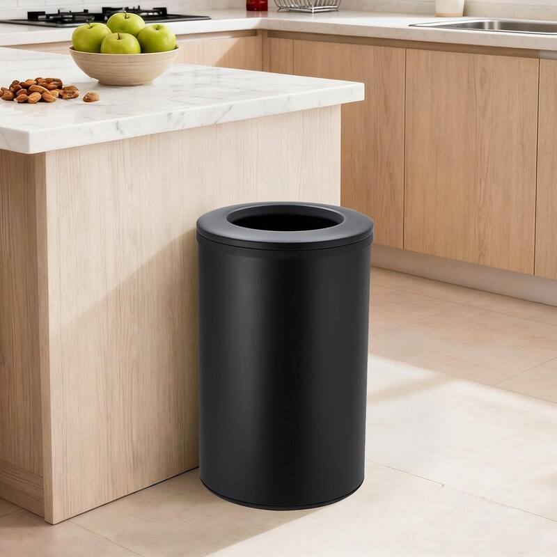 10.6 Gal Kitchen Trash Can, Garbage Can with Open Top for Home Bathroom Office - Black