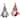 Santa Gnome Hanging Christmas Ornaments - 4" - Gray and Red - Set of 2