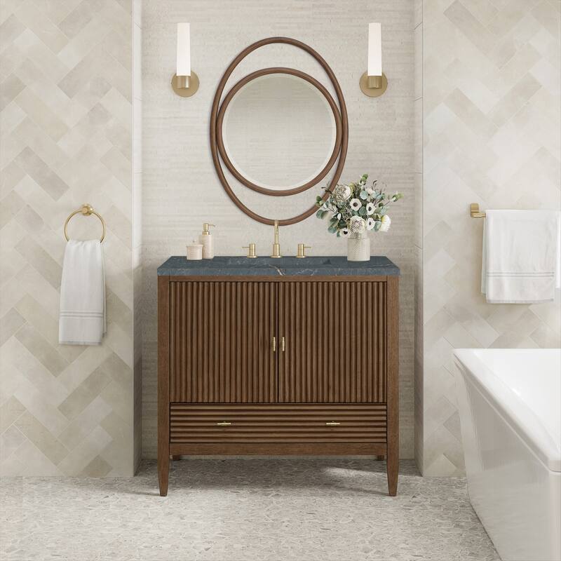 James Martin Vanities 485-V36-3PBL Myrrin 36" Single Basin Wood Vanity