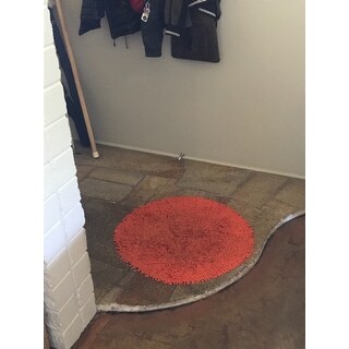 Orange Shagadelic Chenille Twist Rug