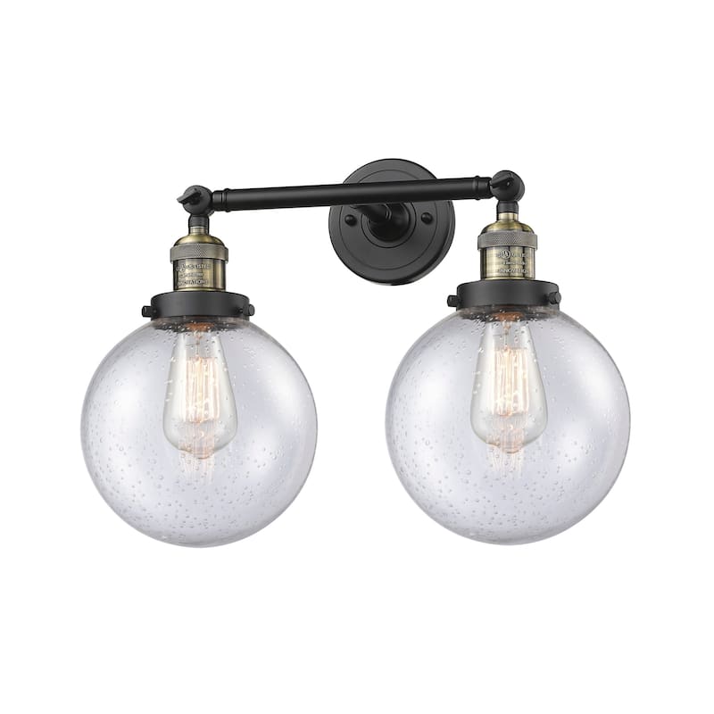 Innovations Lighting Beacon 2 Light 19" Wide Bathroom Vanity Light - Black Antique Brass / Seedy
