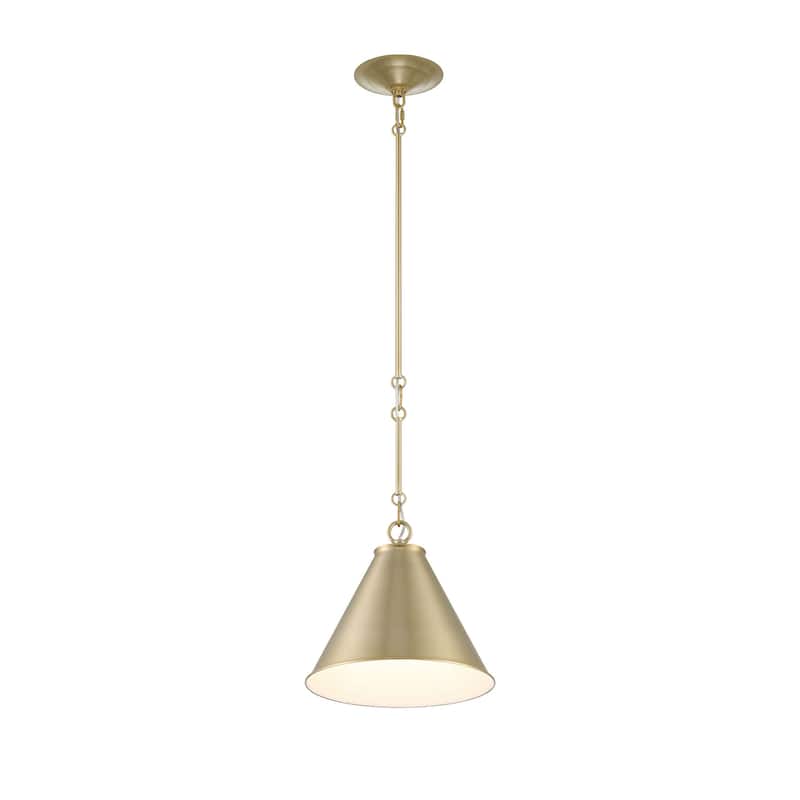 Lumanity Lincoln Tapered Metal 11" Dome Antique Brass Pendant Light - 11'' D x 11'' W x 10'' H