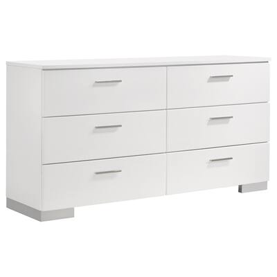Felicity 6-drawer Wood Dresser White High Gloss