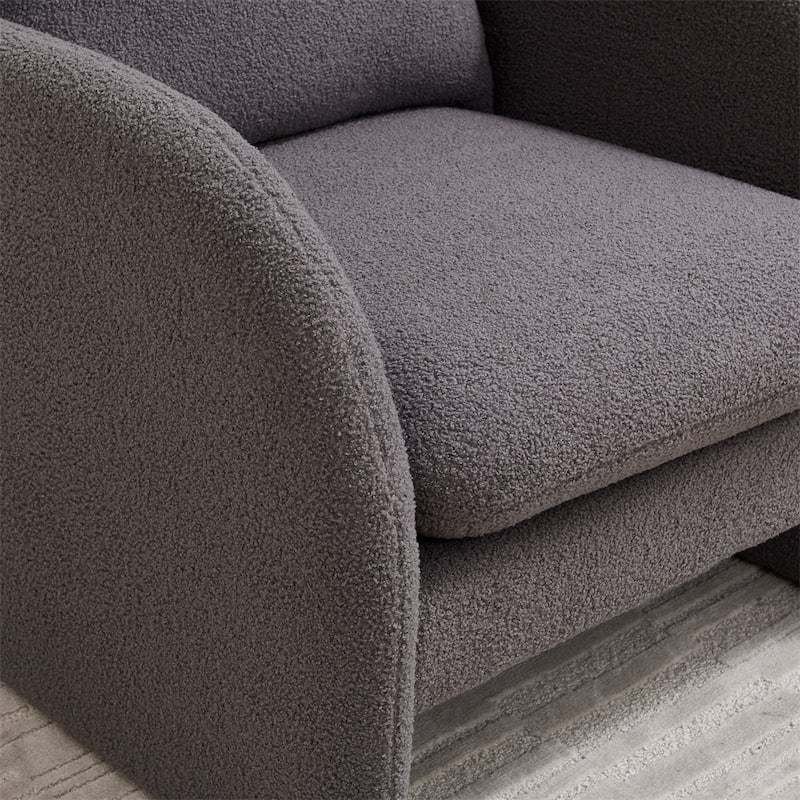 Modern Sherpa Upholstered Accent Chair, Armchair,Lounge Chair