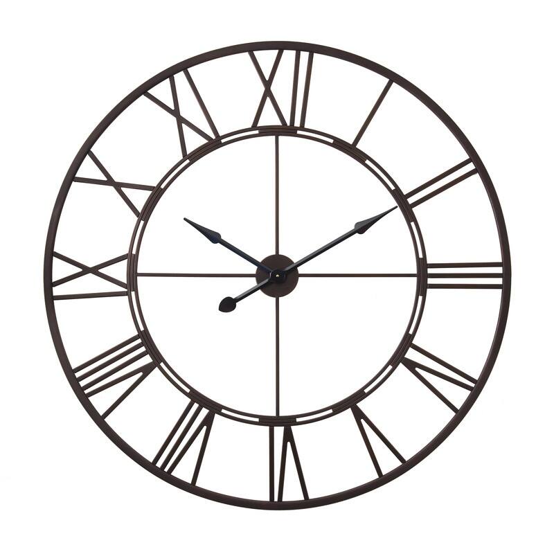 UTOPIA ALLEY Oversized Roman Round Wall Clock - Large Wall Clock, Roman Numeral Wall Clock, Decorative Wall Clock 43.5"D