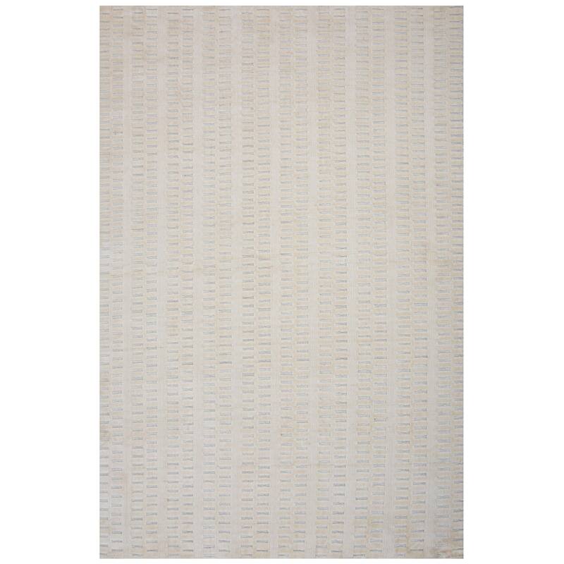 Alora Decor Pure Hand Loomed High/Low Geometric Rug - 9' x 12' - Ivory