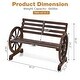 preview thumbnail 3 of 8, Costway Outdoor Wooden Wagon Wheel Garden Bench 2-Person Slatted Seat - See Details