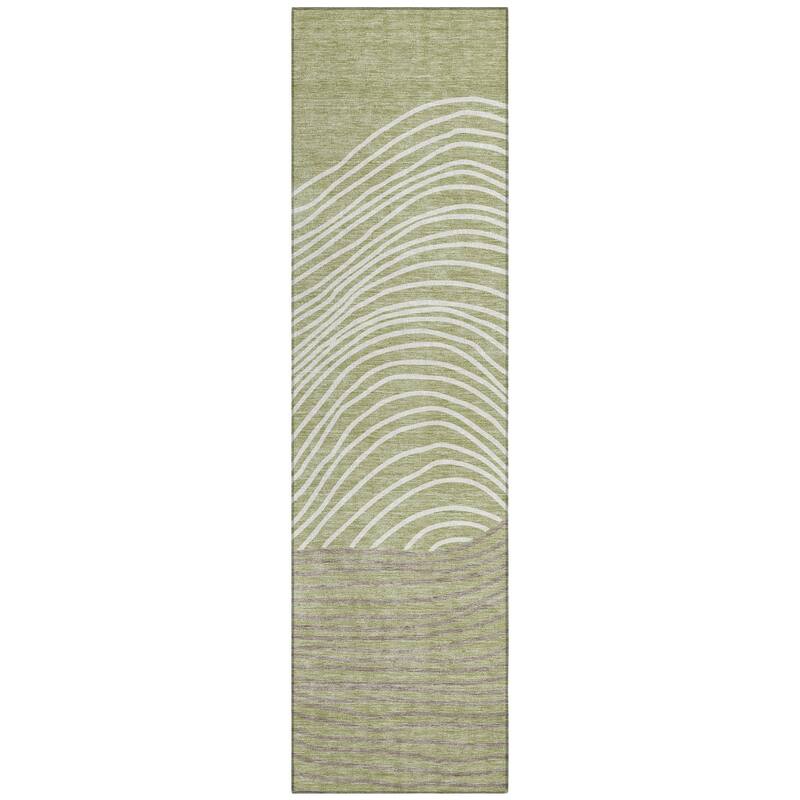 Machine Washable Indoor/ Outdoor Modern Arches Chantille Rug