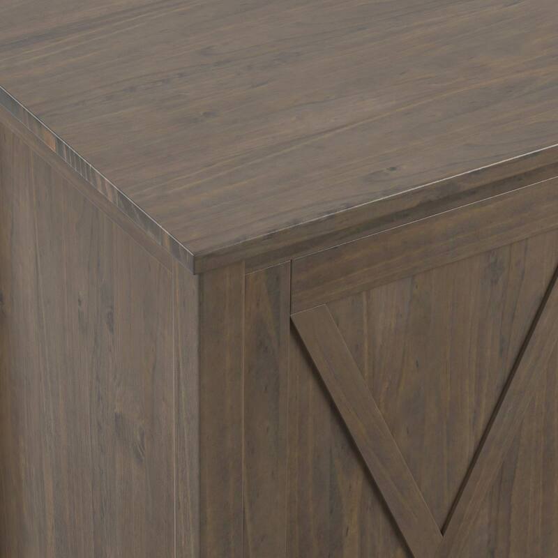 WYNDENHALL Cantina SOLID WOOD 54 inch Wide Rectangle Transitional Sideboard with Wine Storage in Smoky Brown