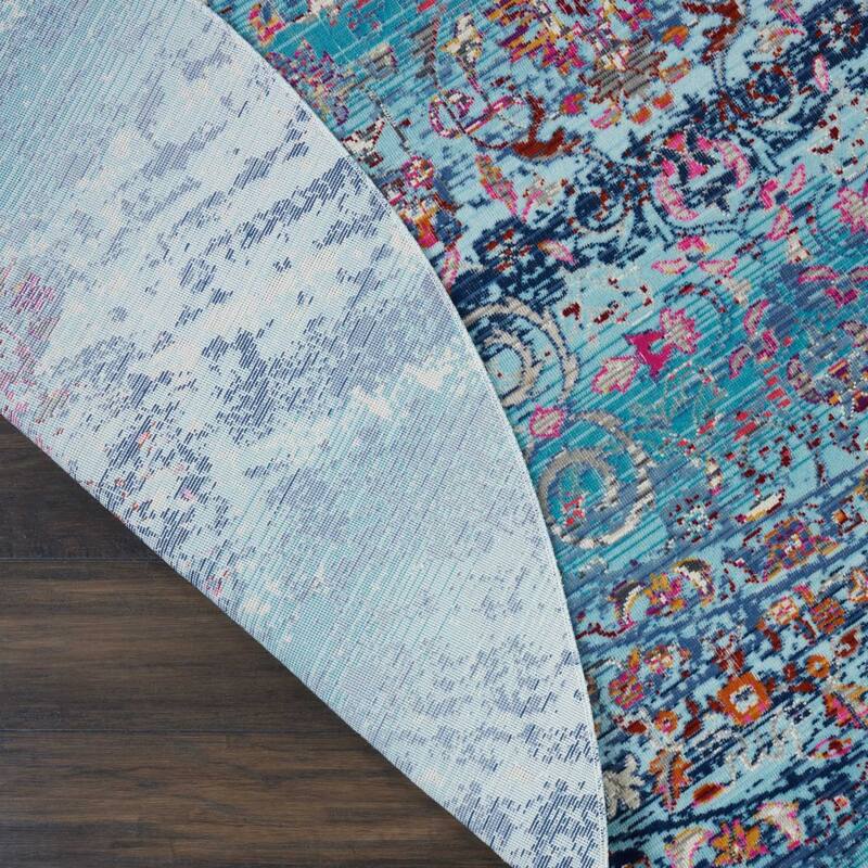 HomeRootsFloral Transitional Round Area Rug - 72' X '72' X '0.5