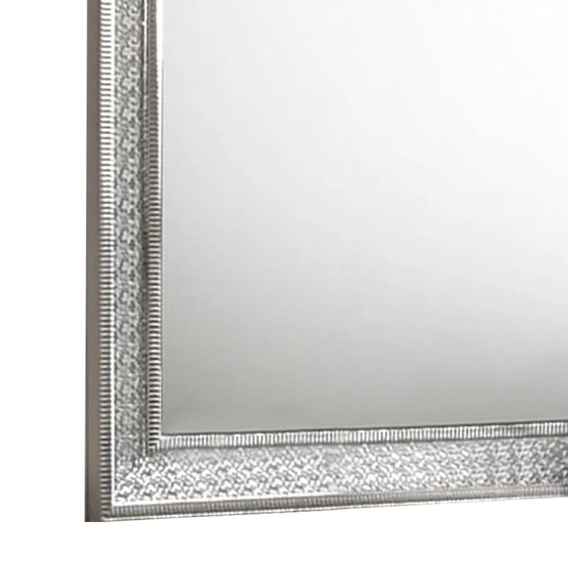 Cyl 36 x 41 Dresser Mirror with Scale Molding Trim, Metallic Gray Wood - Metallic Gray, Silver