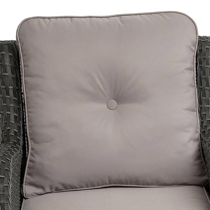 Outdoor Rattan Swivel Rocker Chairs Patio Bistro Set of 3