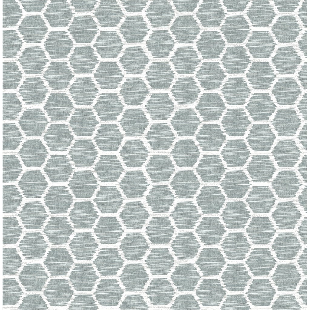 A-Street Prints Aura Teal Honeycomb Wallpaper