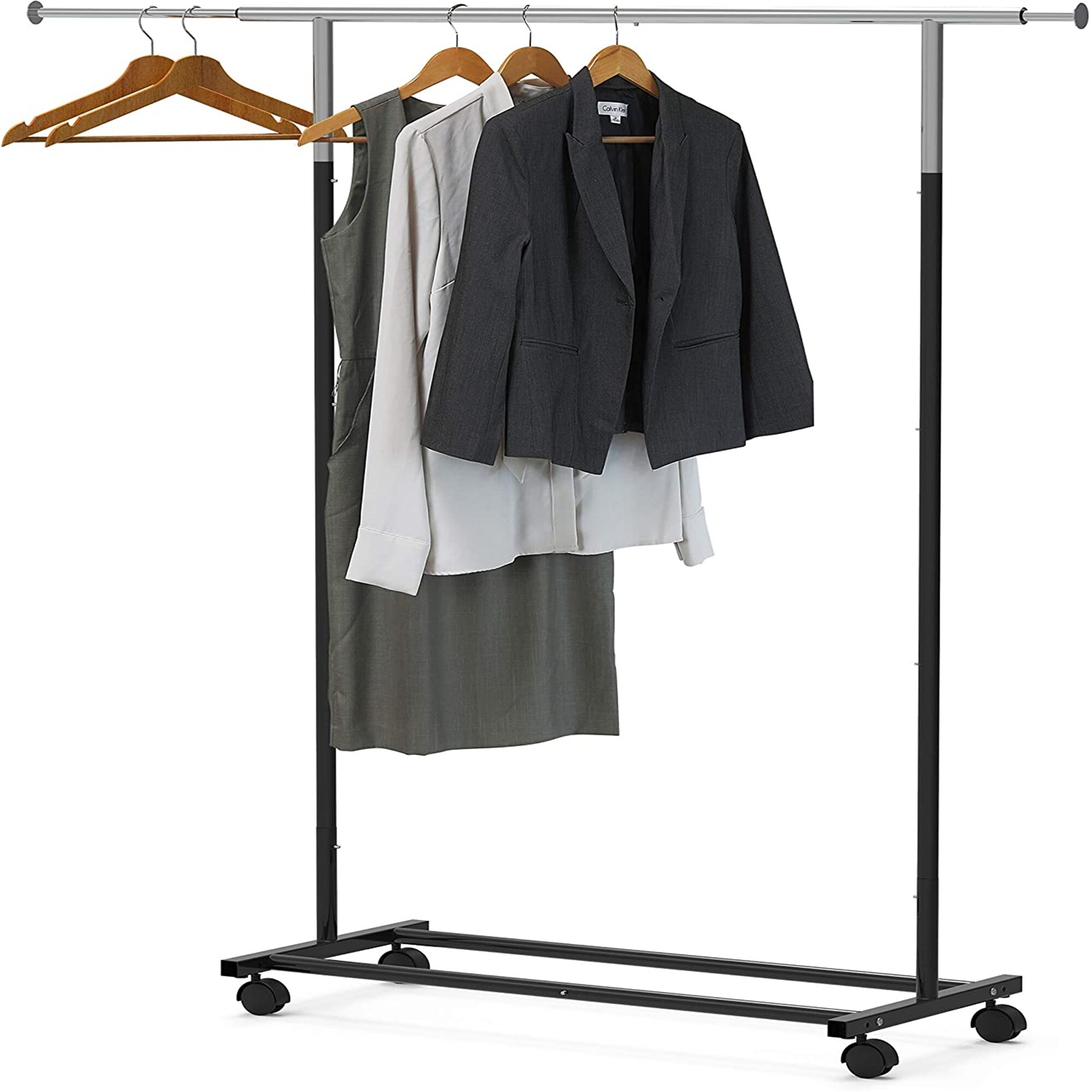 Simple Houseware Heavy Duty Double Rail Clothing Garment Rack Black